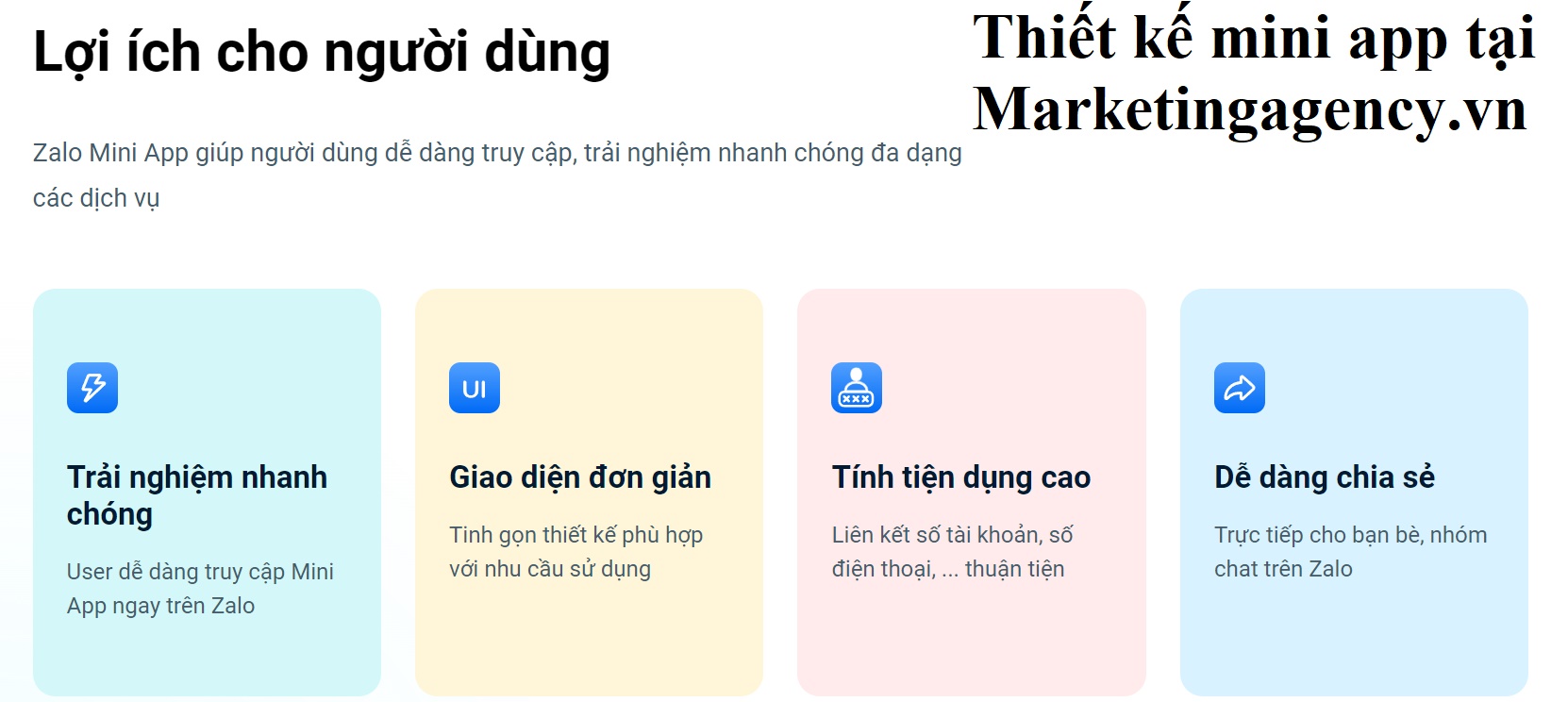 Dịch vụ thiết kế Zalo miniapp