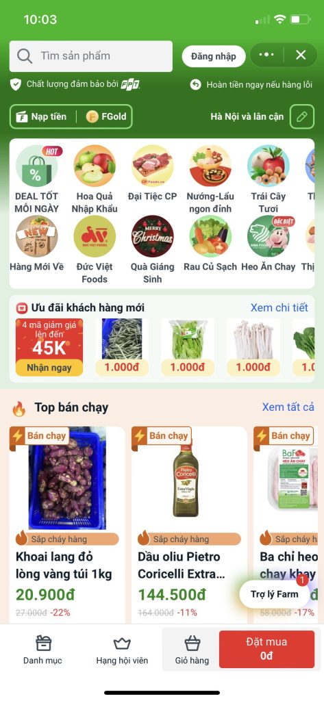 Sàn thương mại điện tử trên mini app