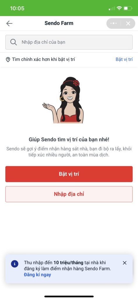 Đặc biệt của Sendo trên Zalo mini app